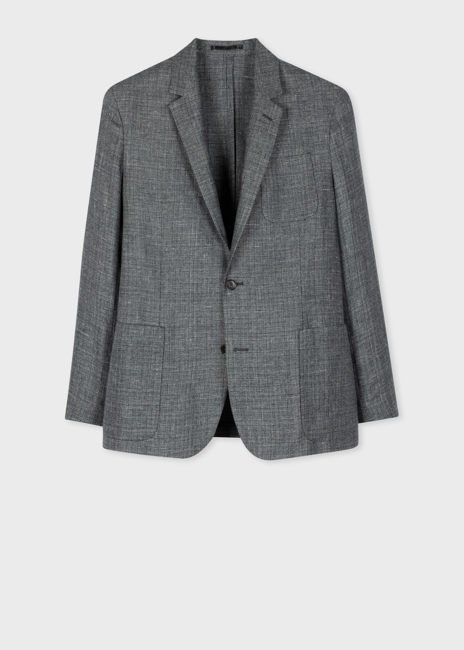 Linen-Blend Patch-Pocket Blazer - 1