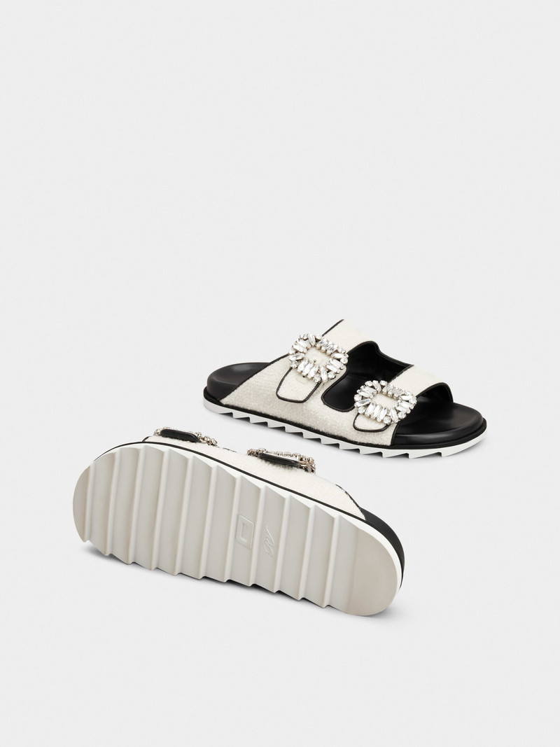 Slidy Viv' Strass Buckle Mules in Fabric 5