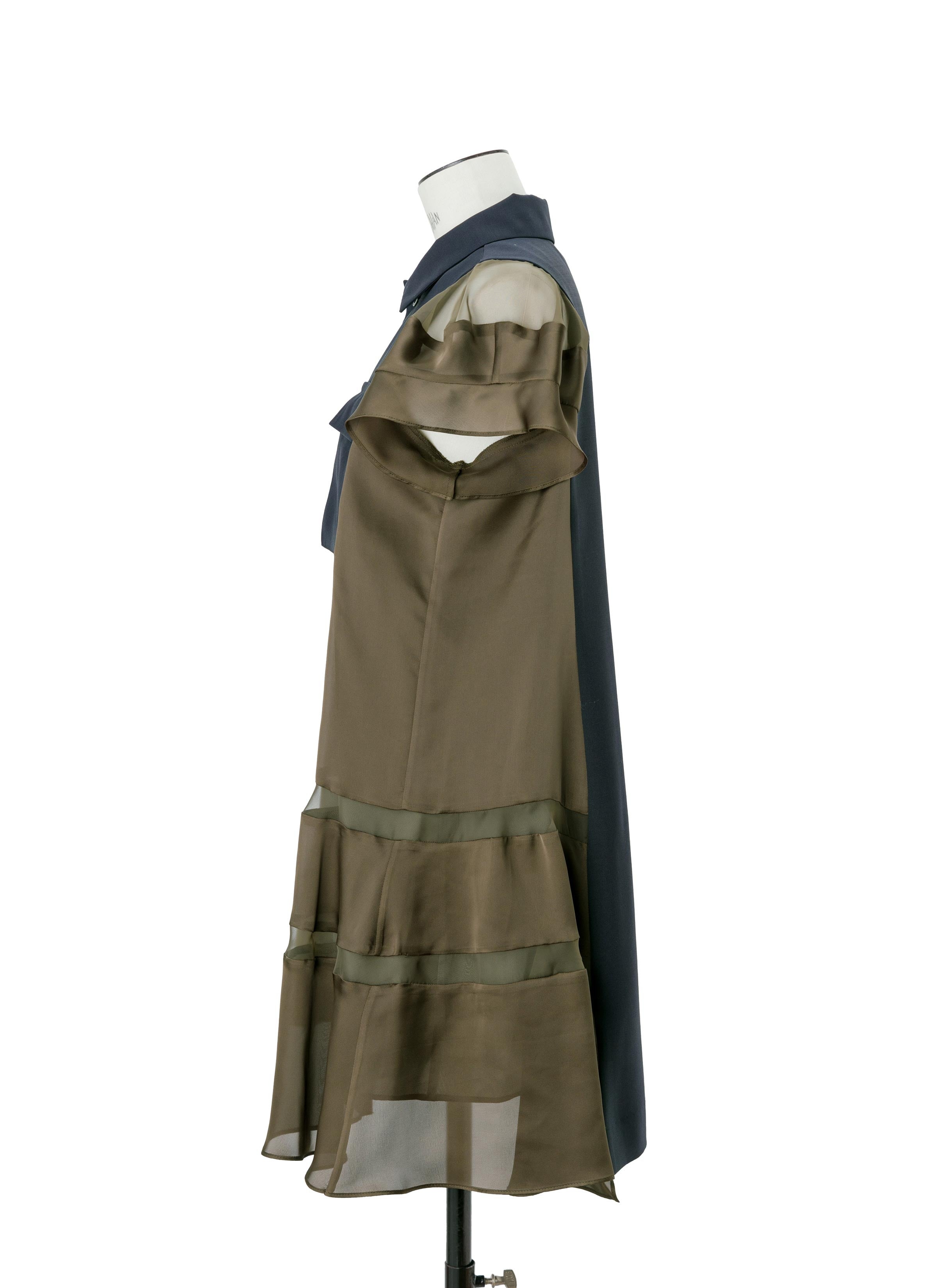 Suiting x Satin Dress - 3