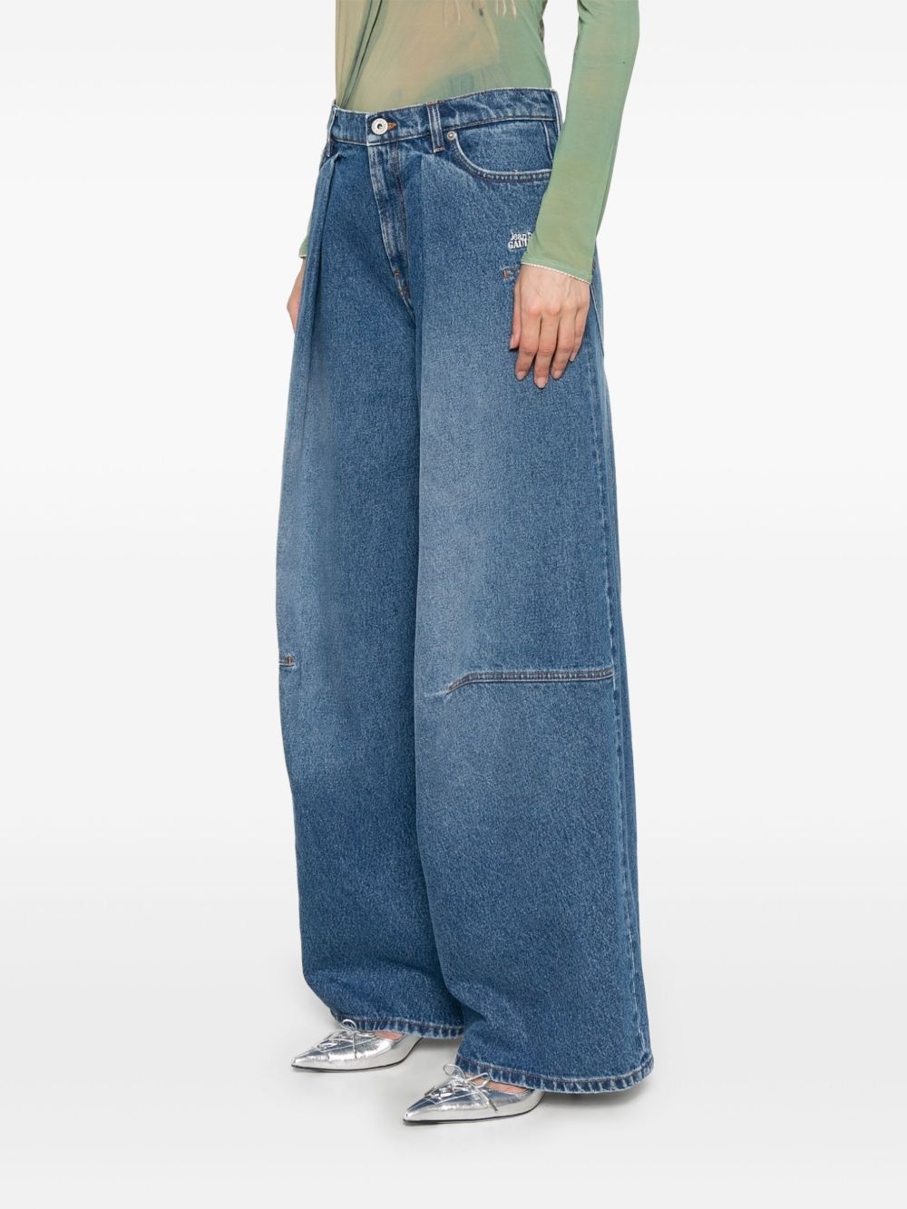 logo-embroidered jeans - 3