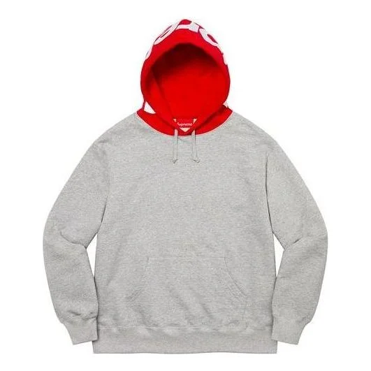 Supreme Contrast Hooded Sweatshirt 'Grey Red White' SUP-FW21-147 - 1