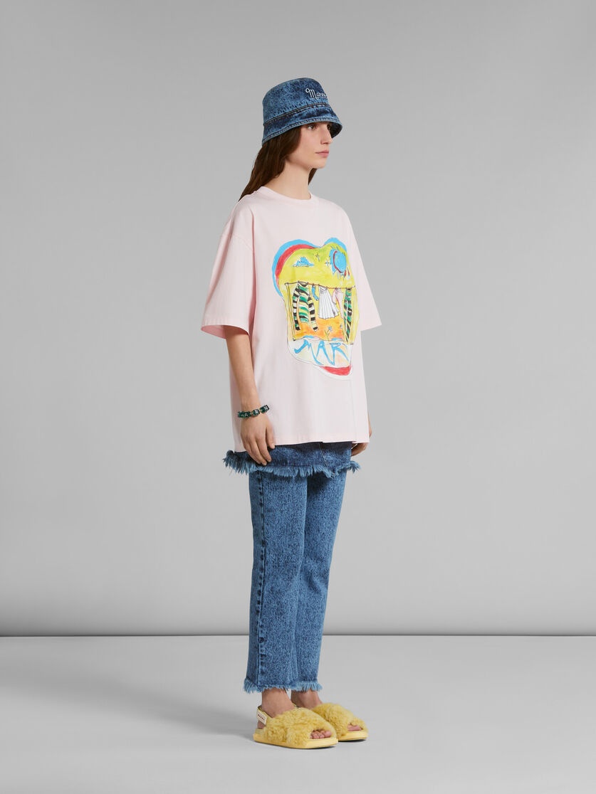 PINK T-SHIRT WITH SUN DRY PRINT - 5