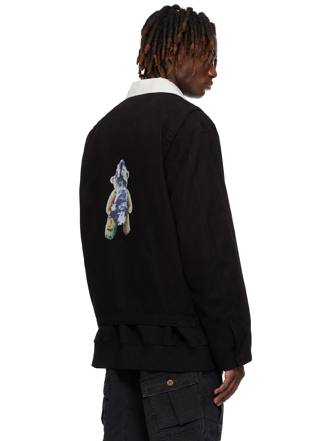 Black Punk Teddy Work Jacket - 3