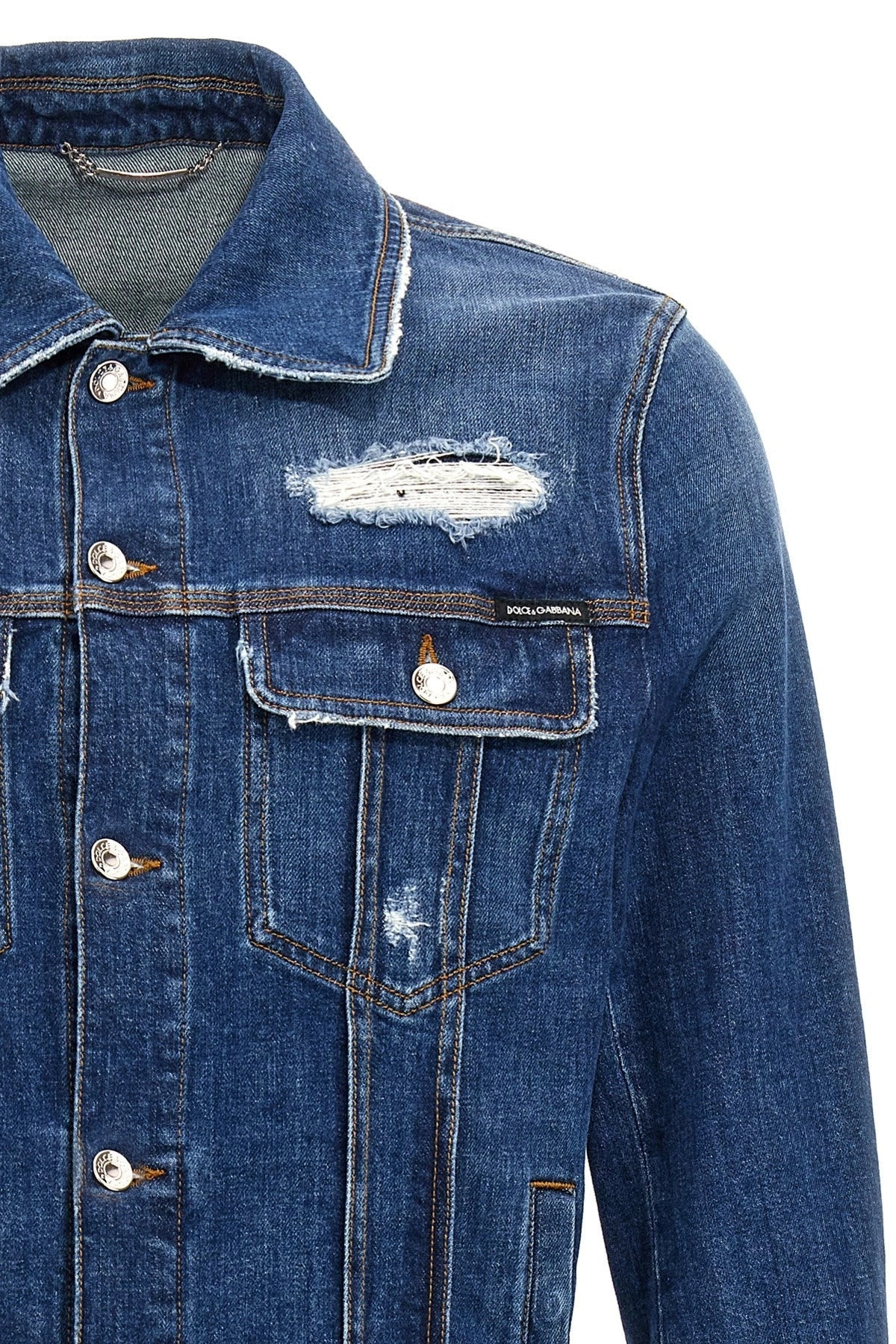 Dolce & Gabbana Men Denim Jacket With Used Effect - 4