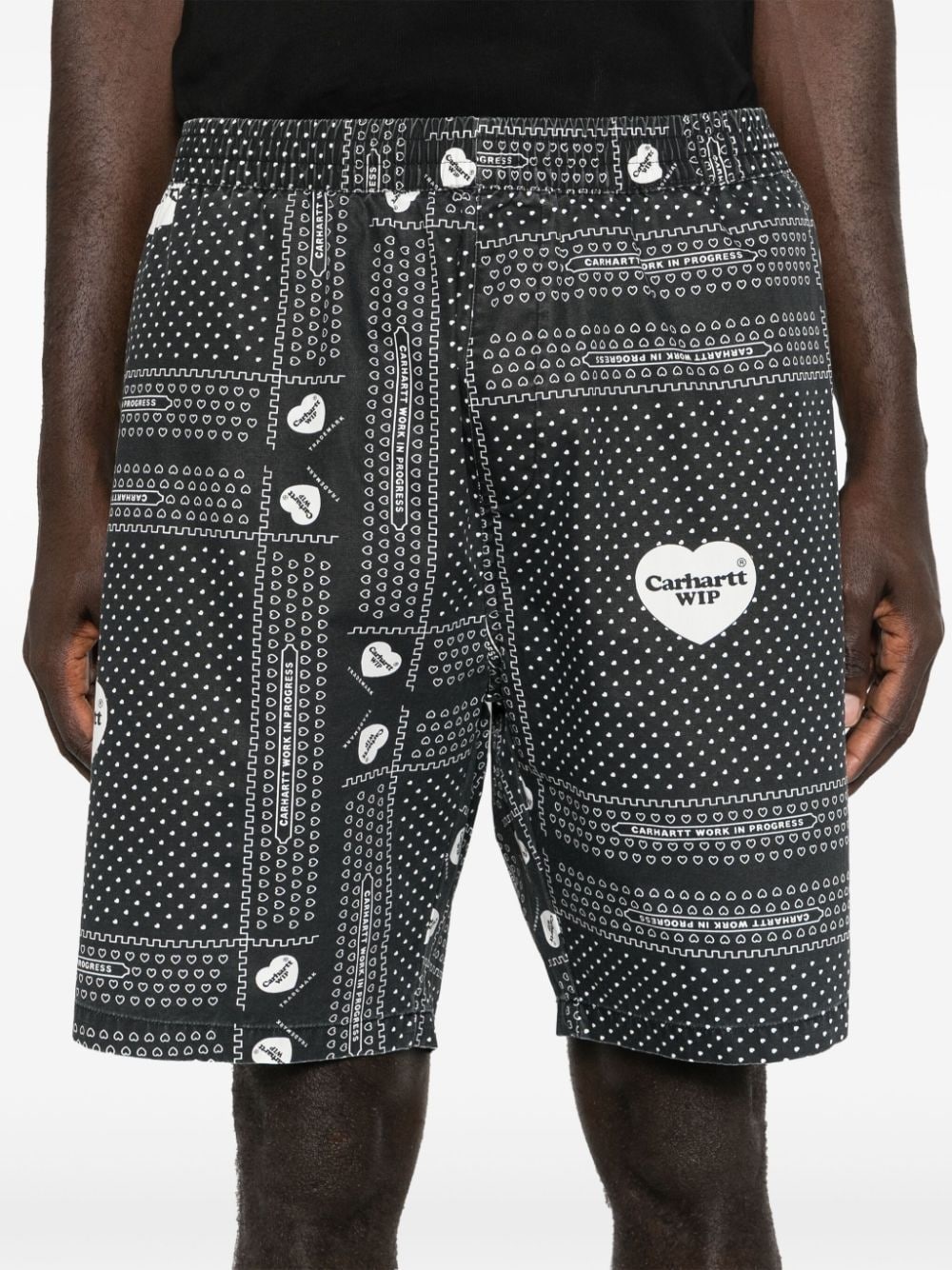 Heart Bandana cotton shorts - 5