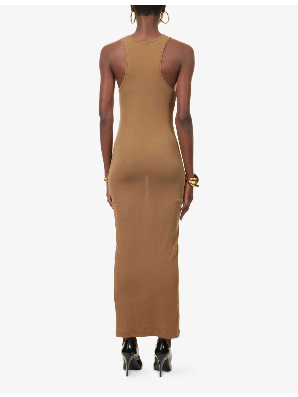 Muscle Tank Stretch-Cotton Midi Dress - 4