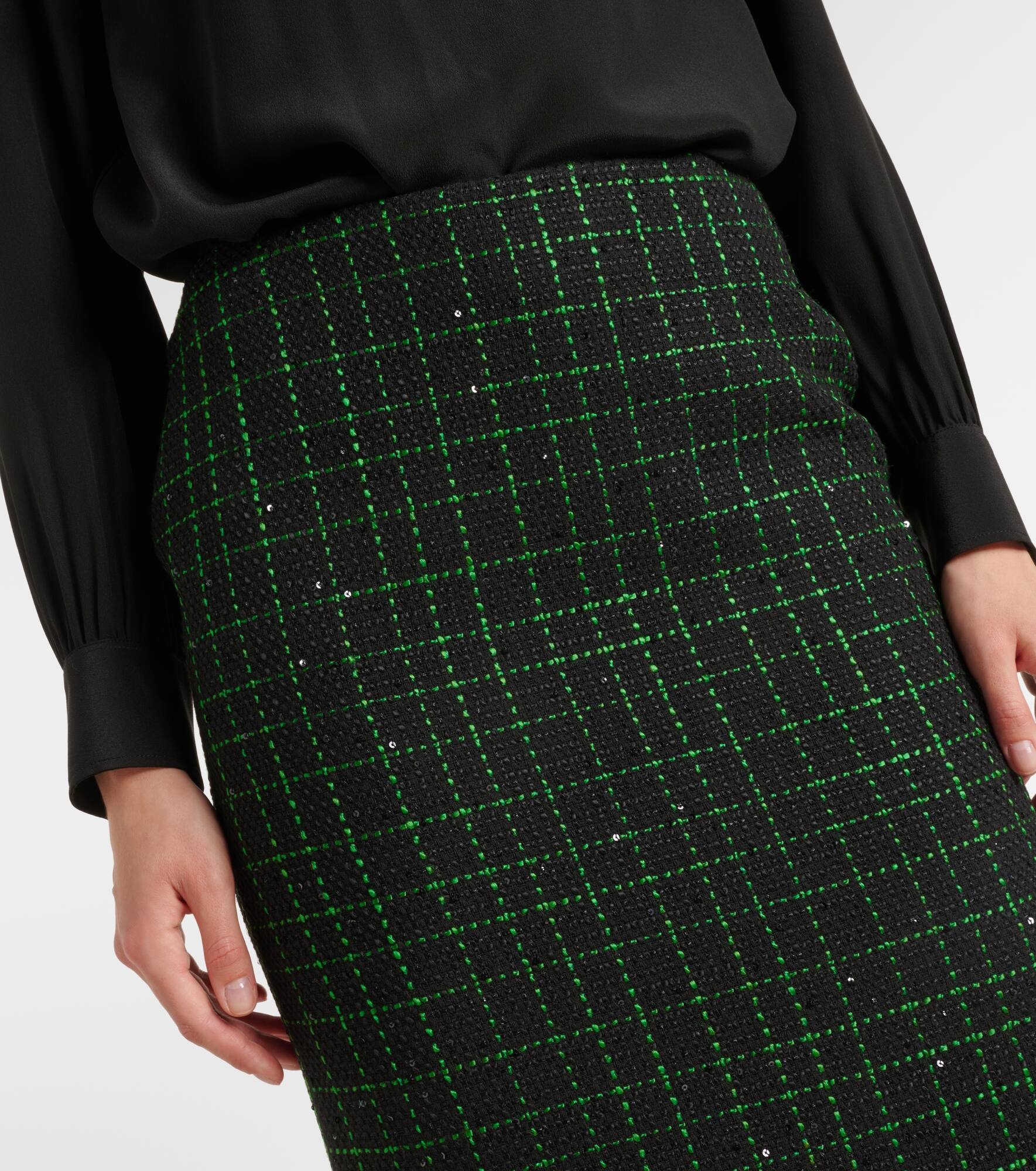 Sequined tweed midi skirt - 4