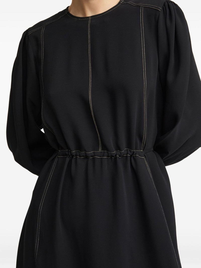 drawstring-waist puff-sleeve midi dress 5