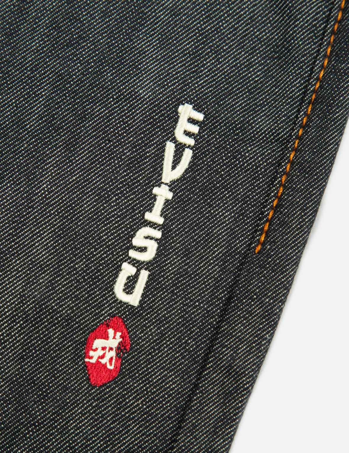 CALLIGRAPHY DAICOCK PRINT AND EMBROIDERY CARROT FIT CROPPED JEANS #2017 - 11