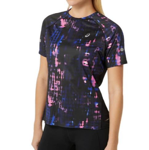 (WMNS) ASICS ROAD LITE-SHOW T-Shirt 'Black Magenta' 2012D073-001 - 4