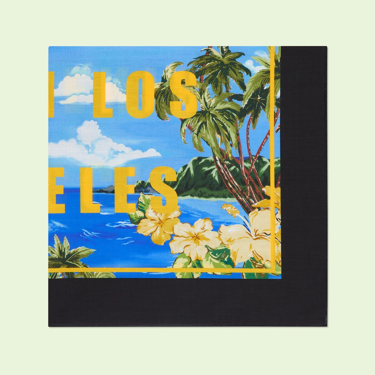 'Gucci souvenir from Los Angeles' ocean print cotton scarf - 2