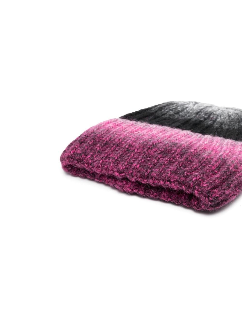 gradient-effect knit beanie - 2