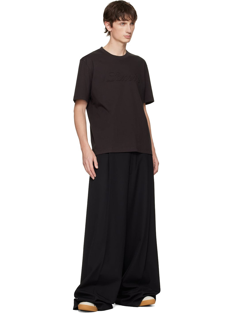 Lanvin White & Orange Curb Leather Sneakers outlook