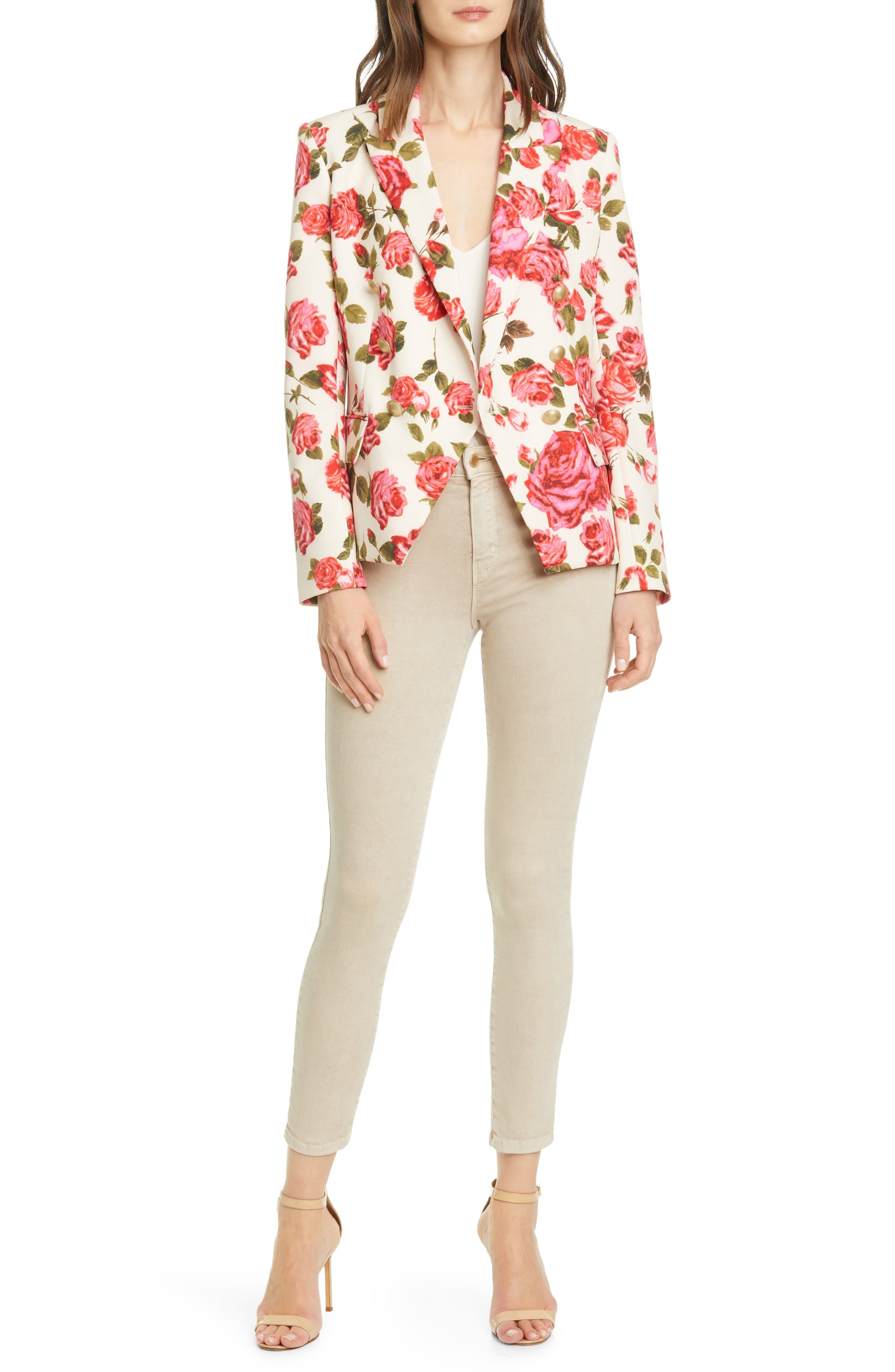 L'AGENCE High Waist Skinny Ankle Jeans in Biscuit at Nordstrom - 8
