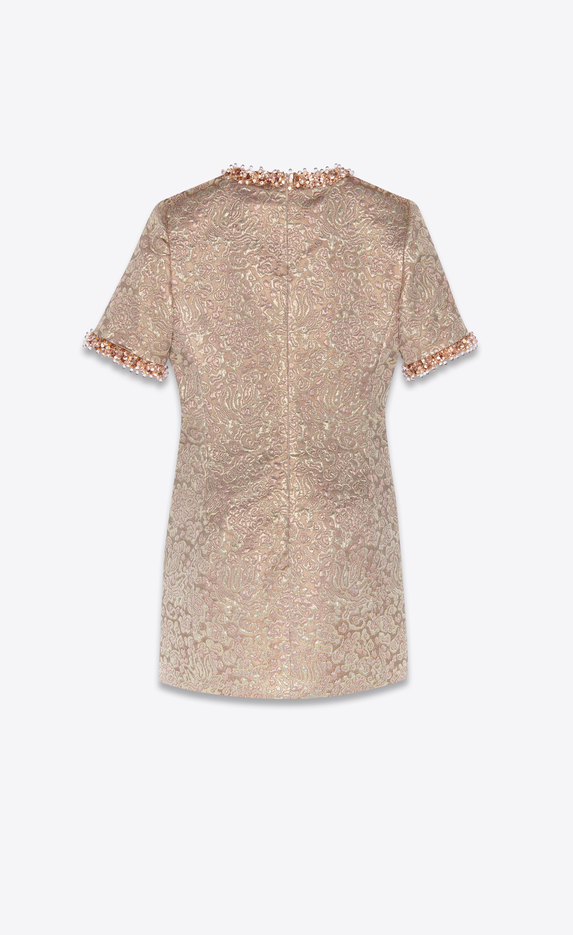 mini dress in embroidered brocade - 3