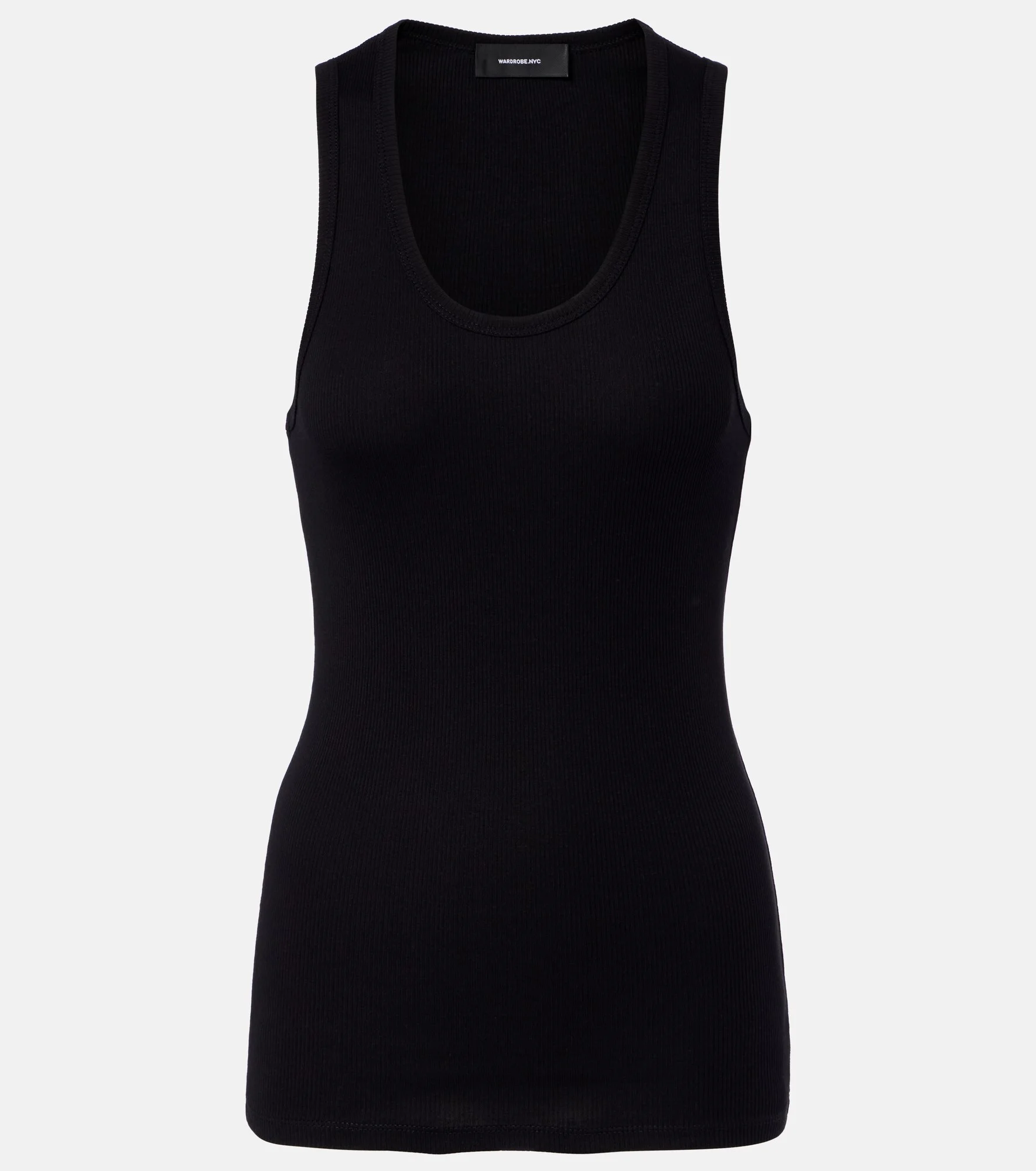 Ribbed-knit cotton jersey tank top - 1