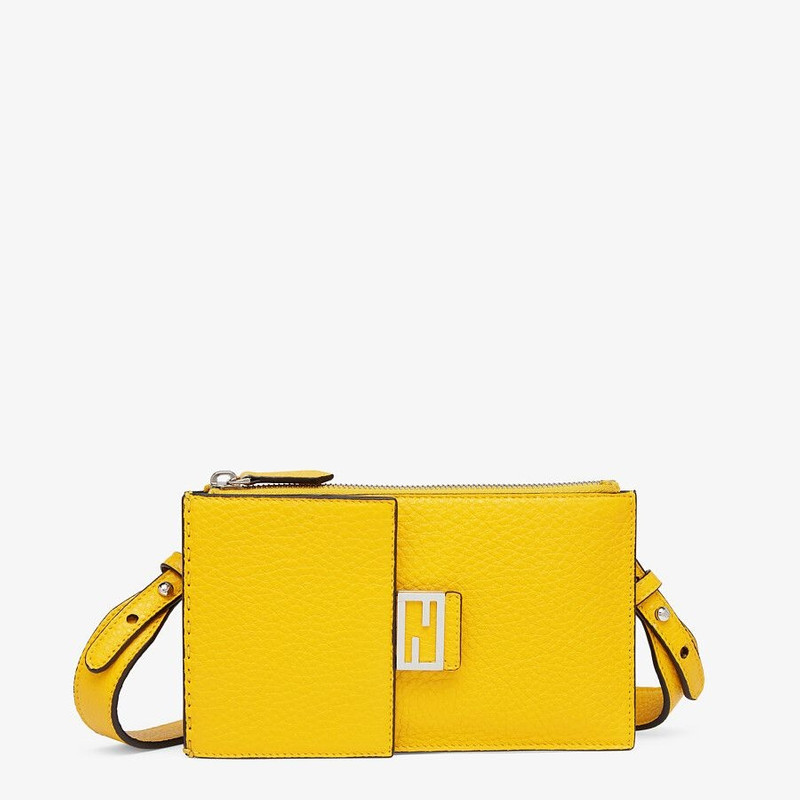 FENDI Yellow leather mobile phone holder outlook