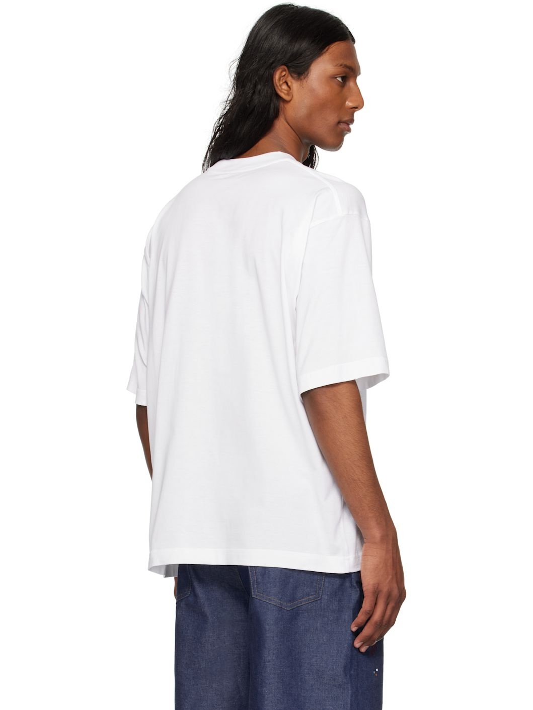 White Fawn Print Cotton T-shirt - 3