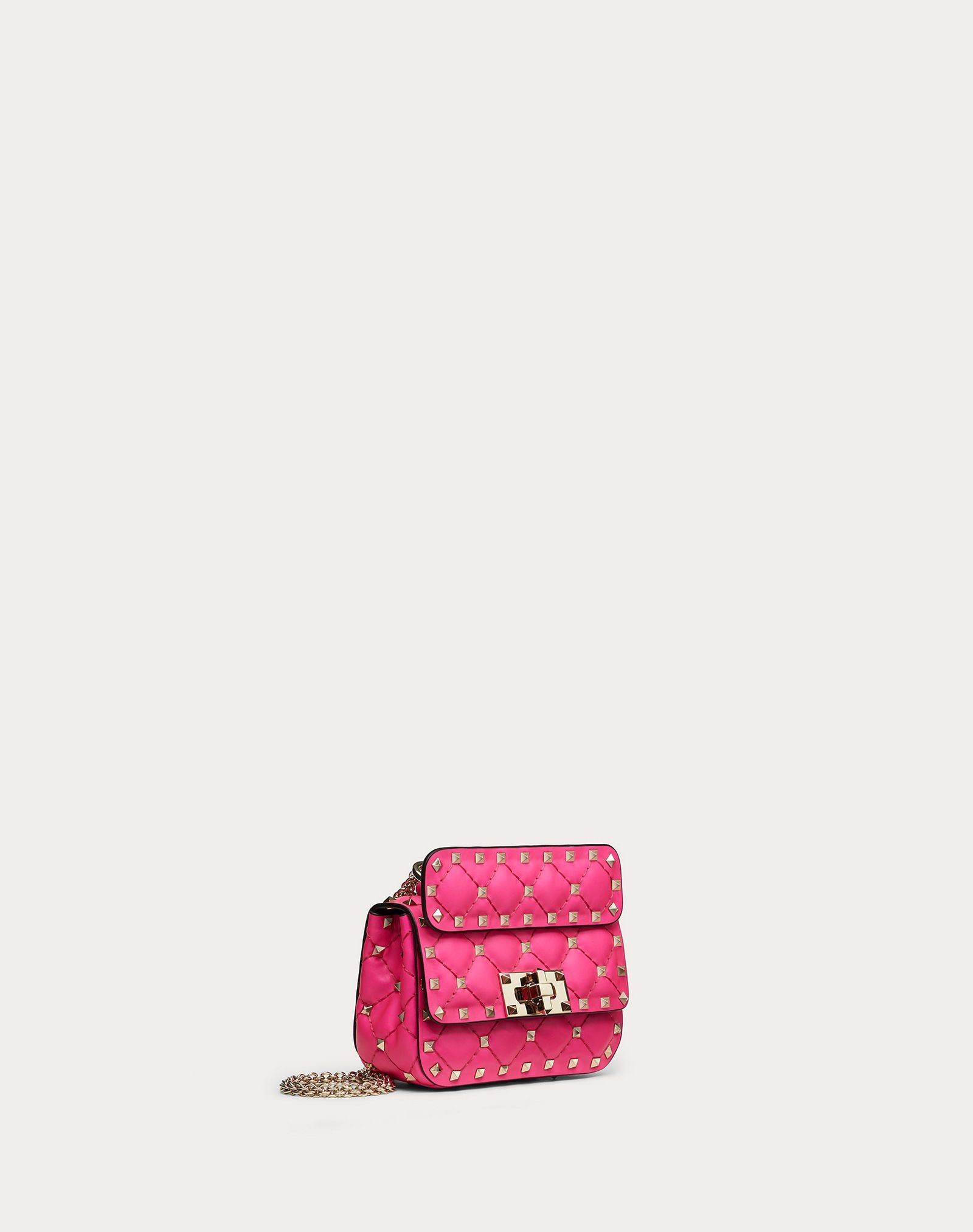 Micro Rockstud Spike fluo calfskin leather bag - 2