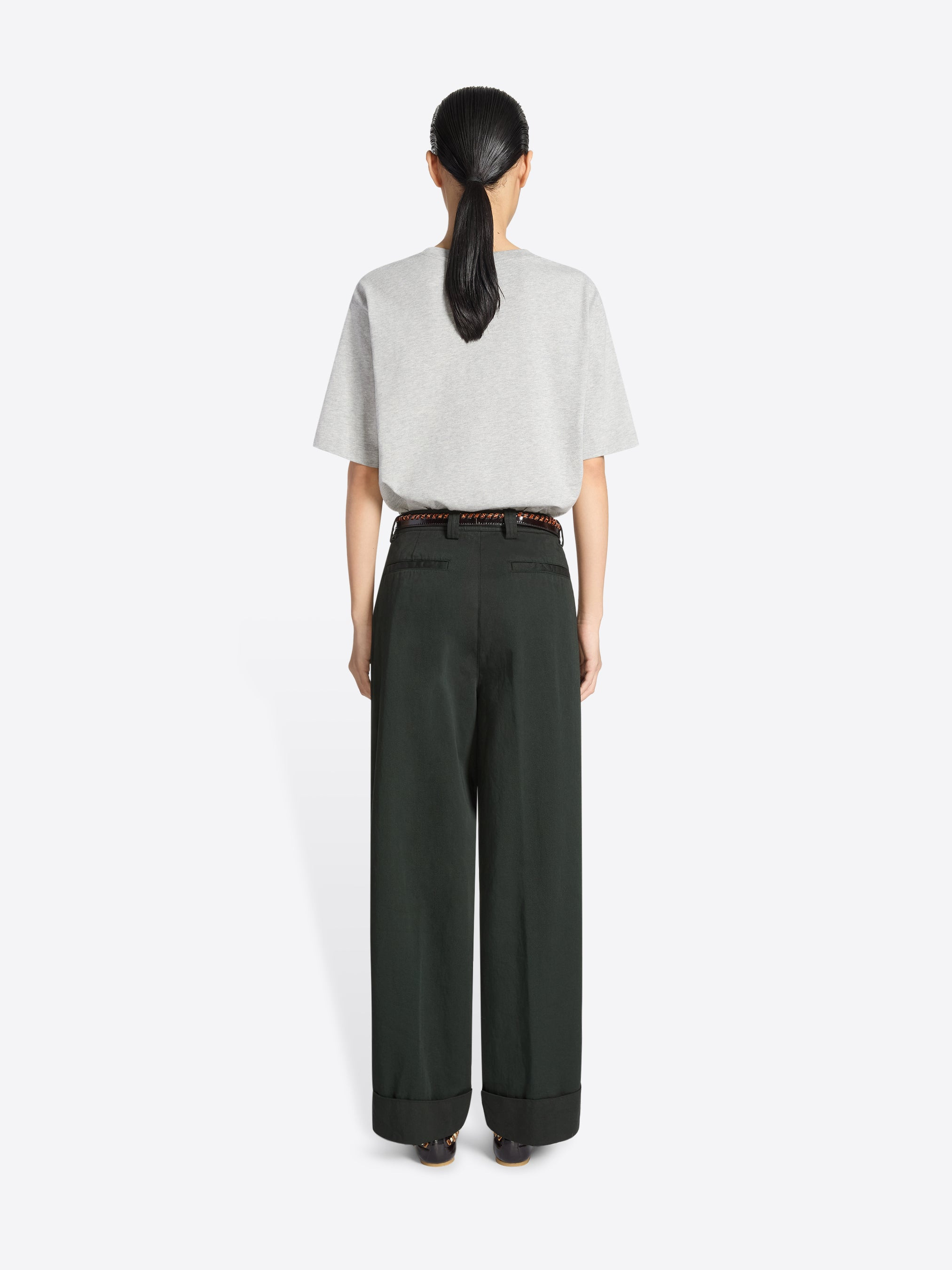 CUFFED COTTON PANTS - 4