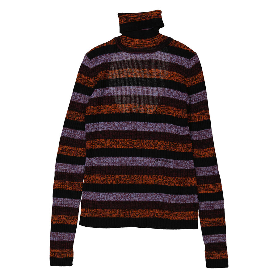Ganni Merino-Rib Open Back Sprayed Highneck Jumper - 5
