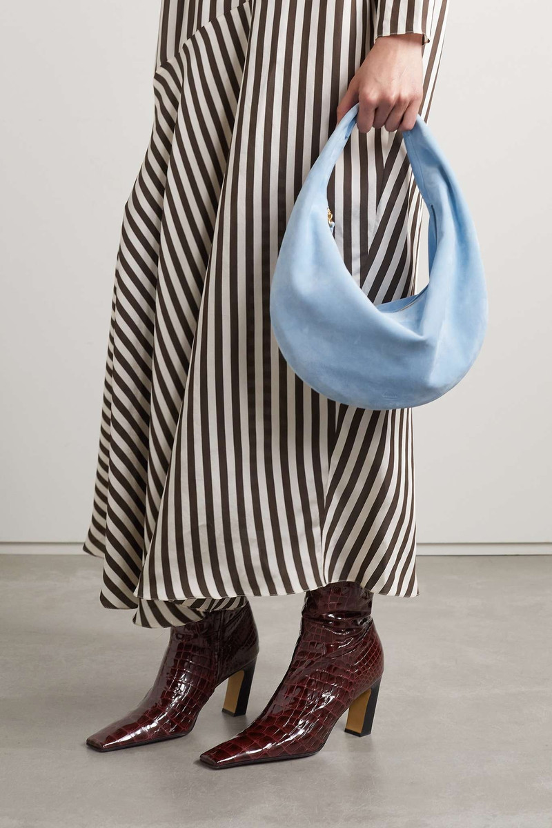 KHAITE Marfa croc-effect patent-leather over-the-knee boots outlook