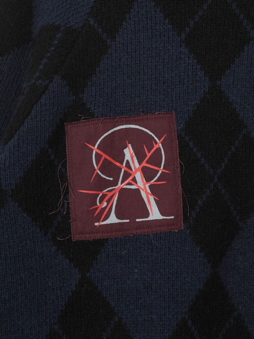 argyle-patterned sweater - 3