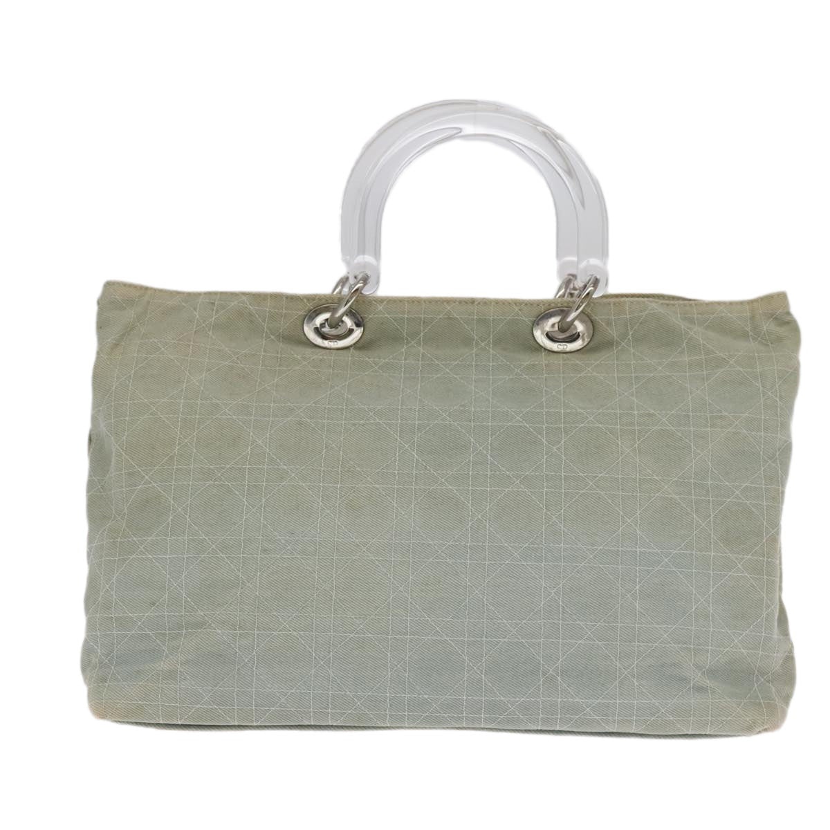 DIOR Canage Hand Bag Denim Blue Silver - 3