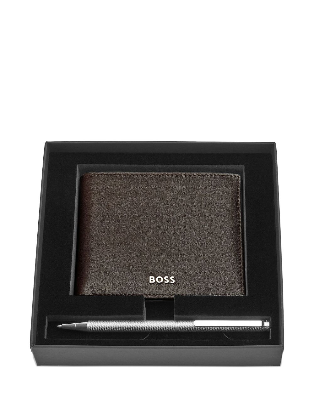 logo-embellished wallet and pen set - 3