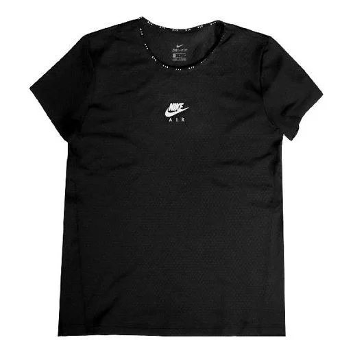 (WMNS) Nike Air Dri-FIT Quick Dry Breathable Running Short Sleeve 'Black' CQ8869-010 - 1