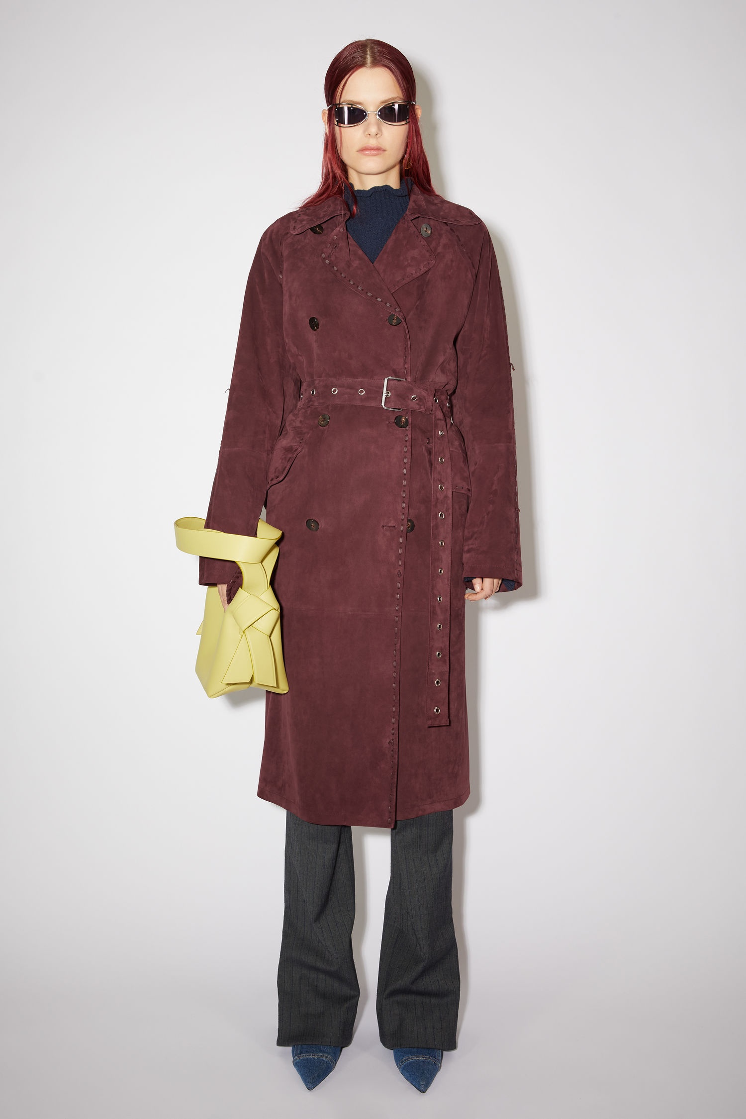 Suede coat - Aubergine purple - 2