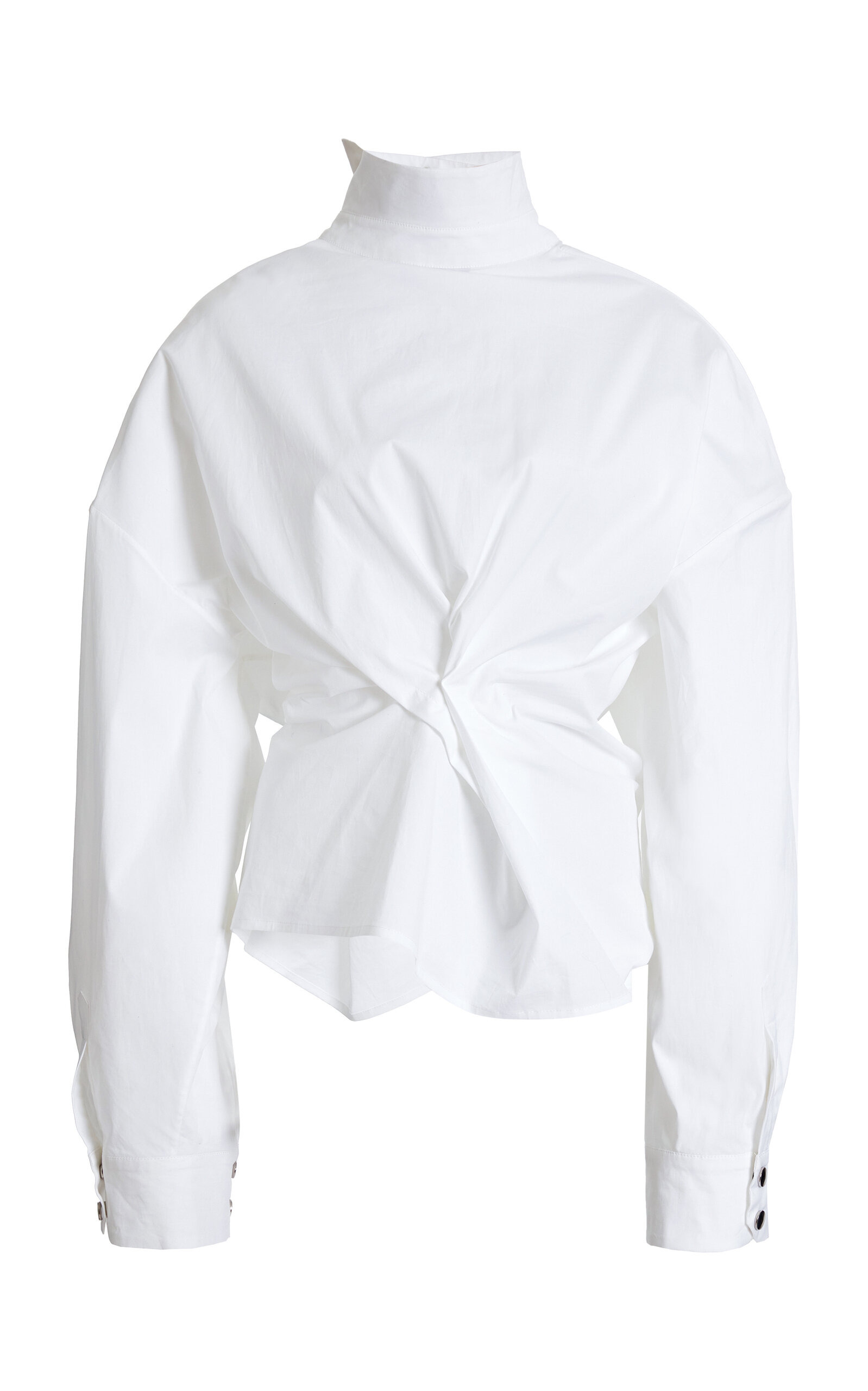 Asymmetric Collar Shirt white - 1