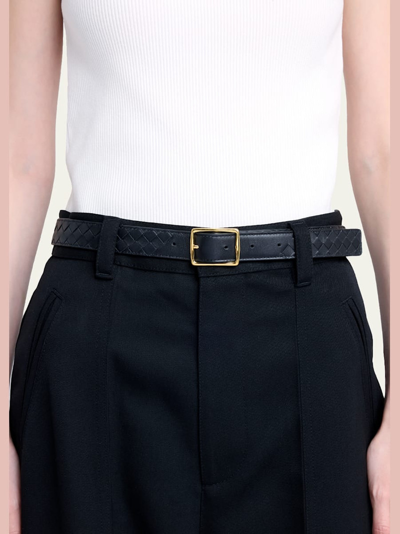 Bottega Veneta Reverso Intrecciato Calfskin Leather Belt outlook