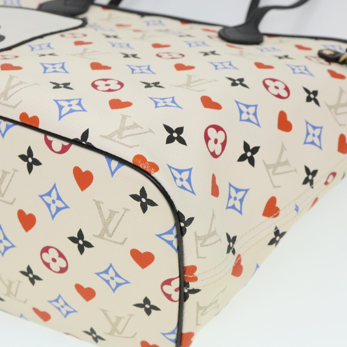 LOUIS VUITTON Monogram Game Neverfull MM Tote Bag White M57462 - 15