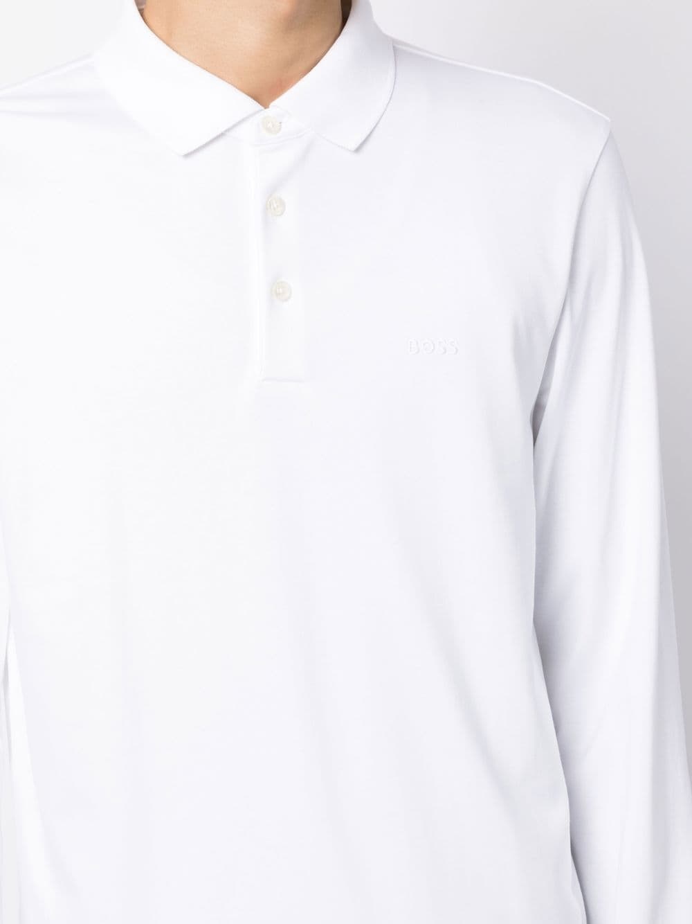long-sleeve cotton polo shirt - 5
