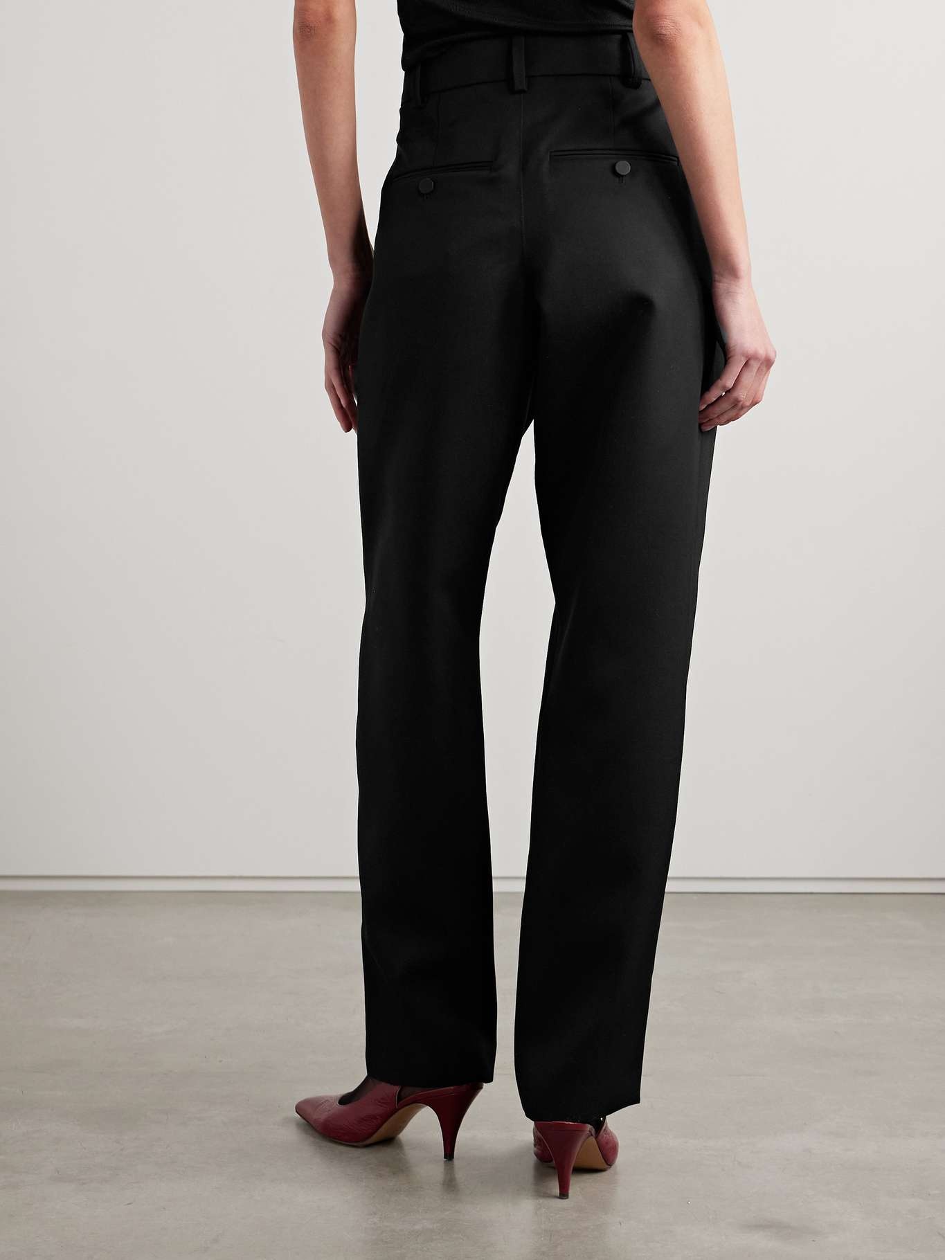 Casile pleated wool-twill tapered pants - 4