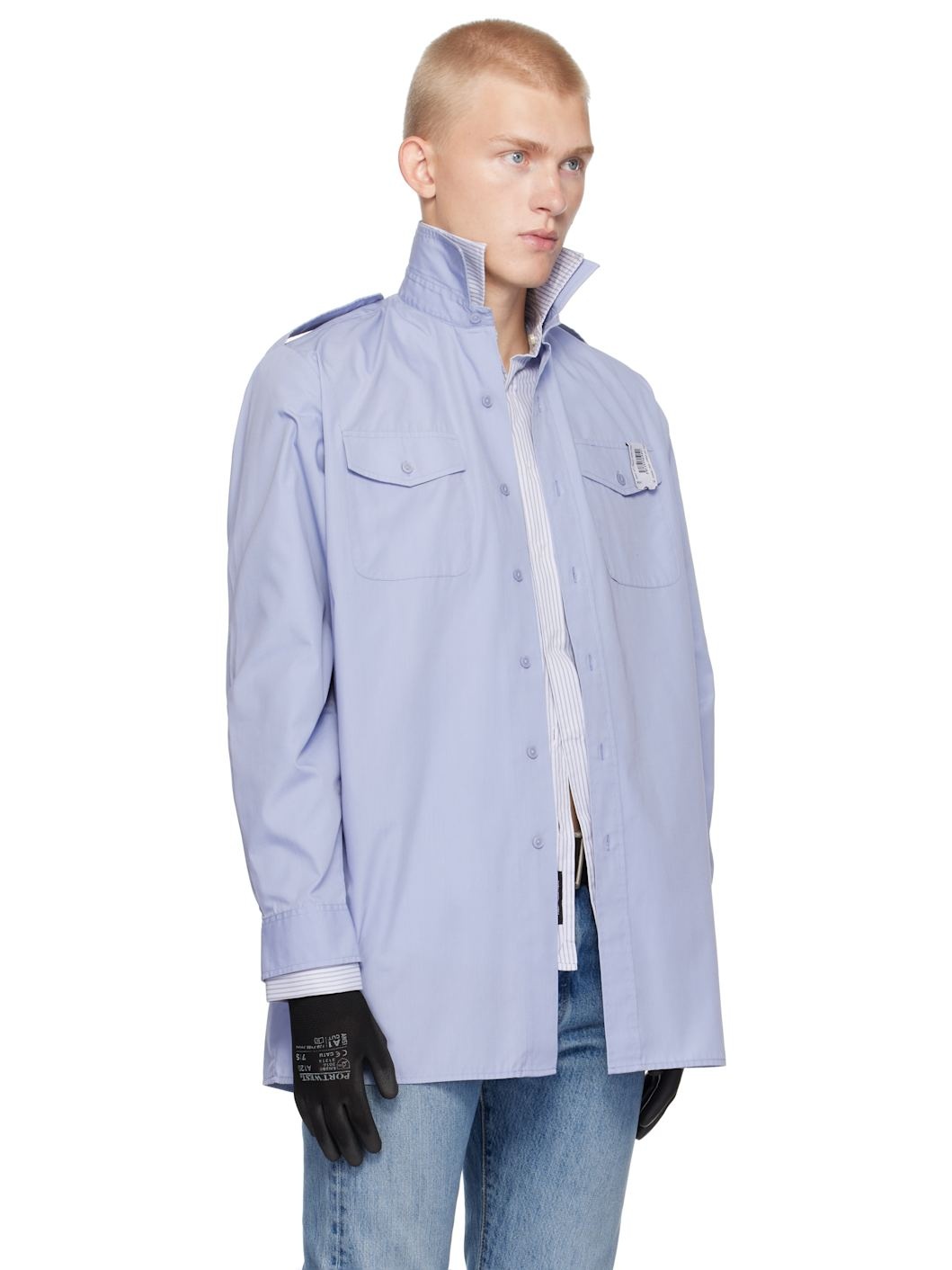 Blue & White Double Reversible Shirt - 2