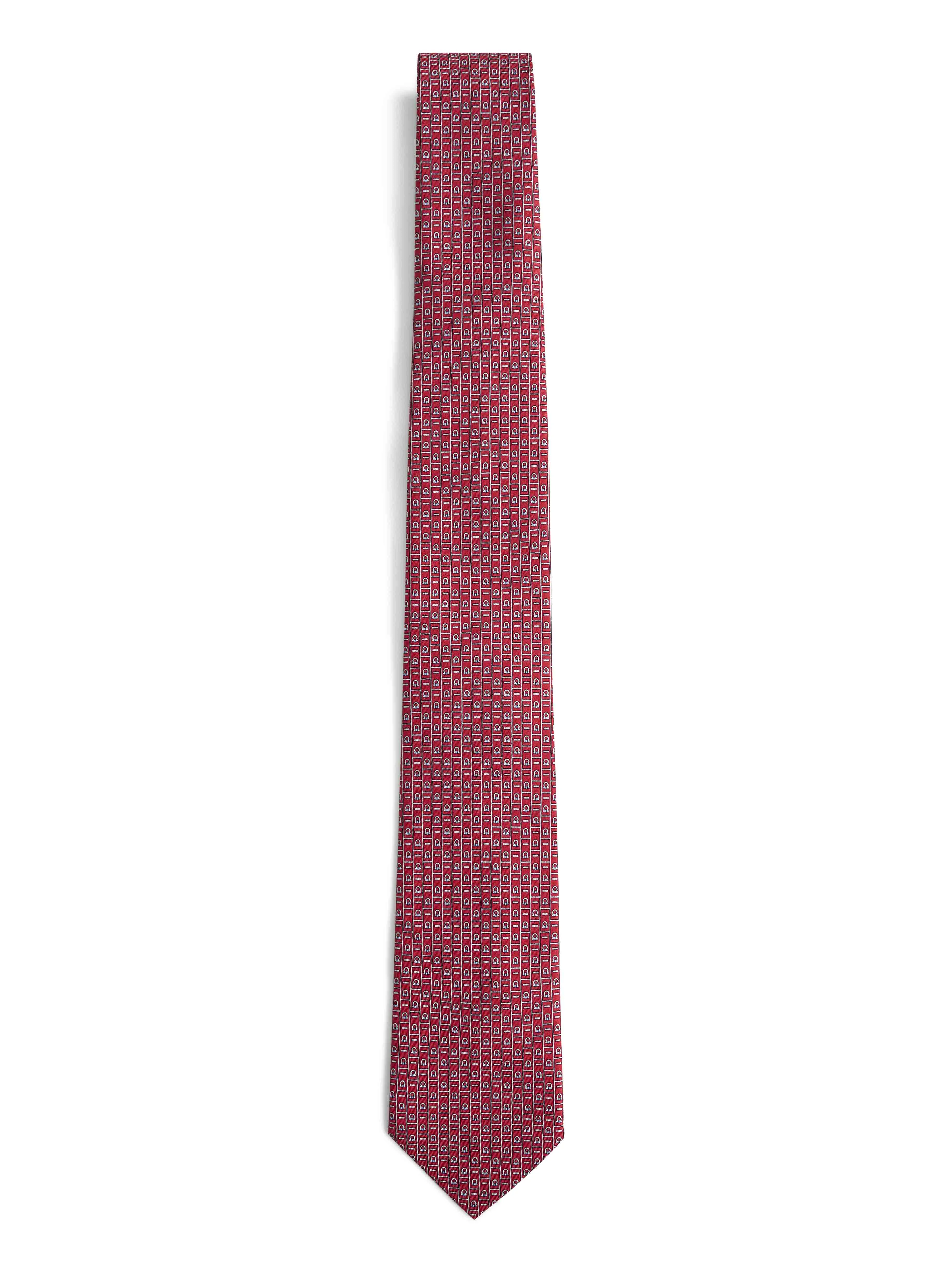 Red Ferragamo Monogram print silk tie - 1
