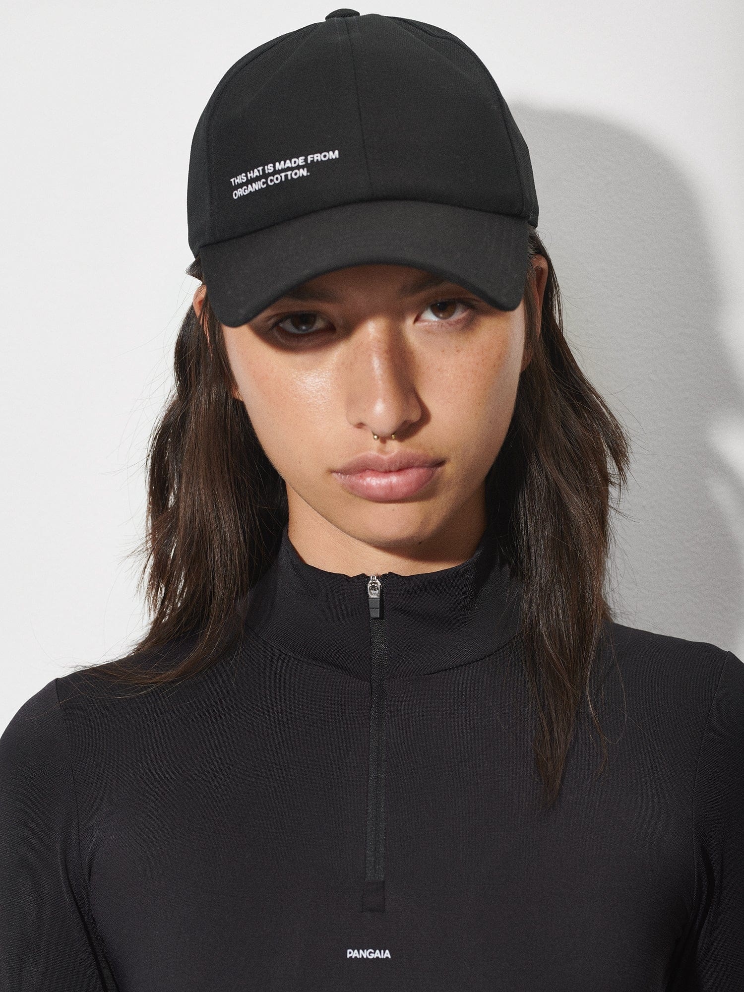 Women's Plant-Stretch Zipped Long Sleeve Top - Black - 4