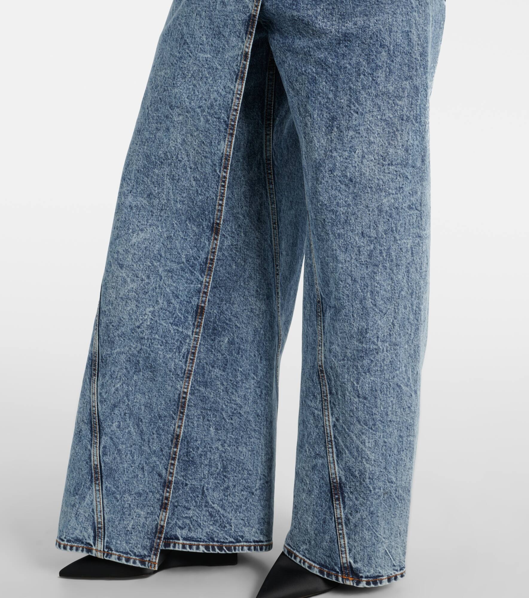 Wide-leg wrap jeans - 5