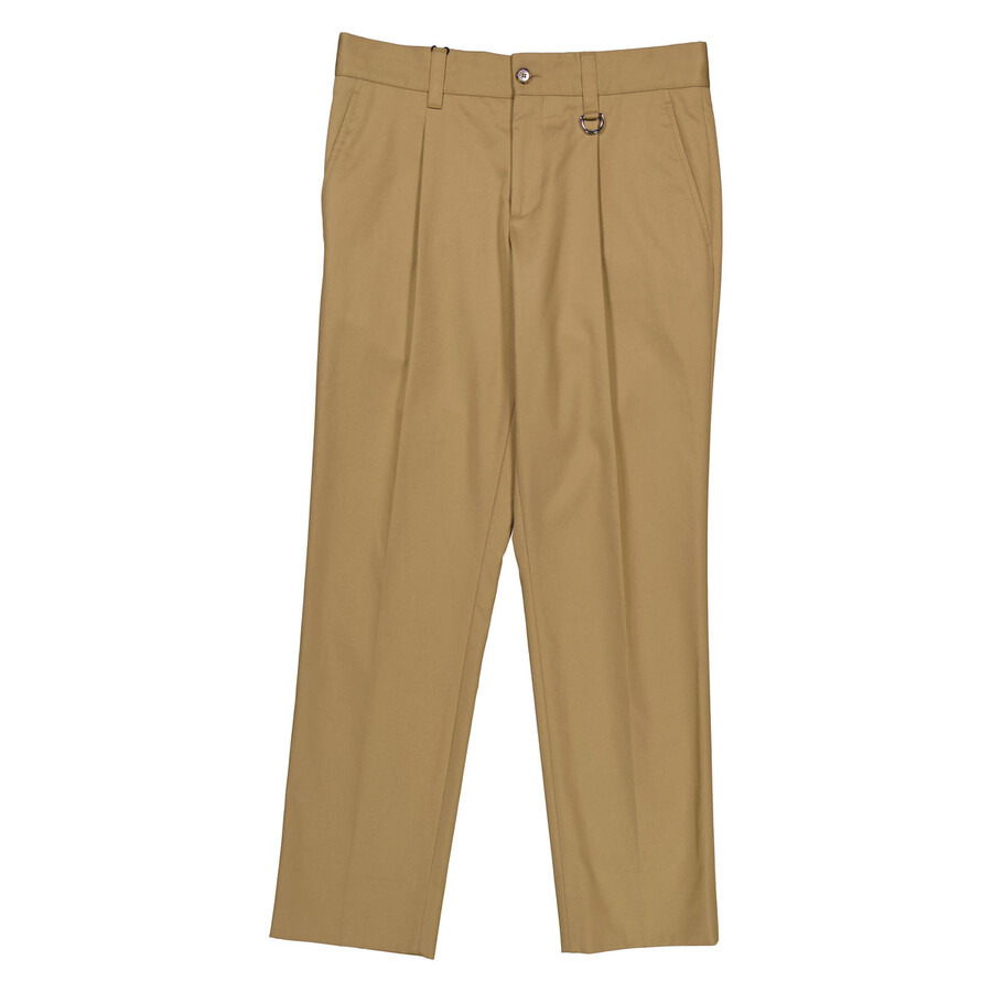 Burberry Men's Toasted Walnut Dover Cotton Gabardine Trousers - 1