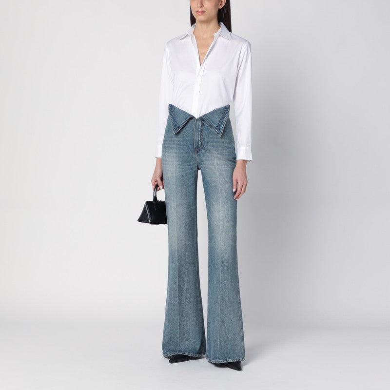 FLARED JEANS WITH TURN-UPS AT THE WAIST - 2