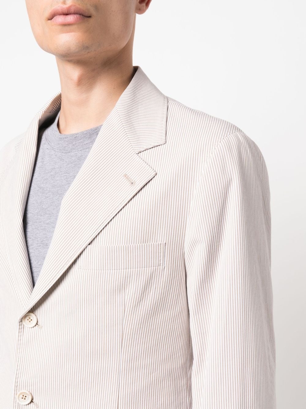 single-breasted striped cotton suit - 5