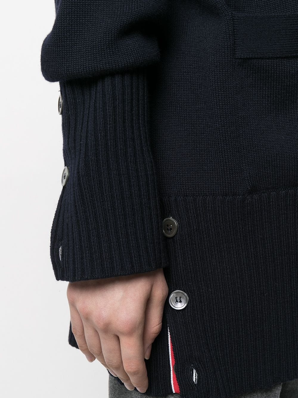oversized 4-Bar stripe cardigan - 5