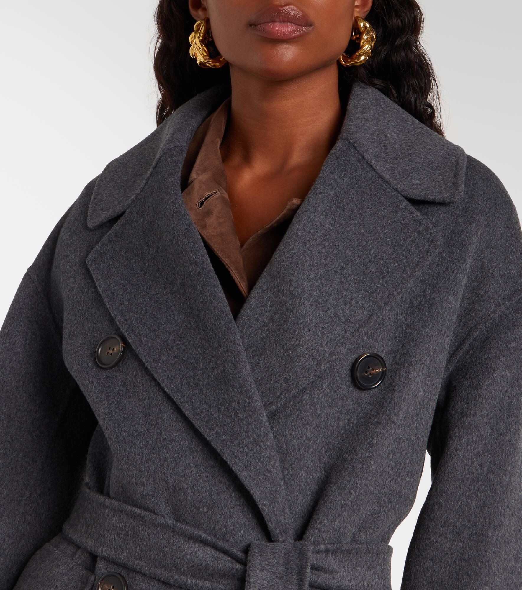 Ornella belted virgin wool coat - 4