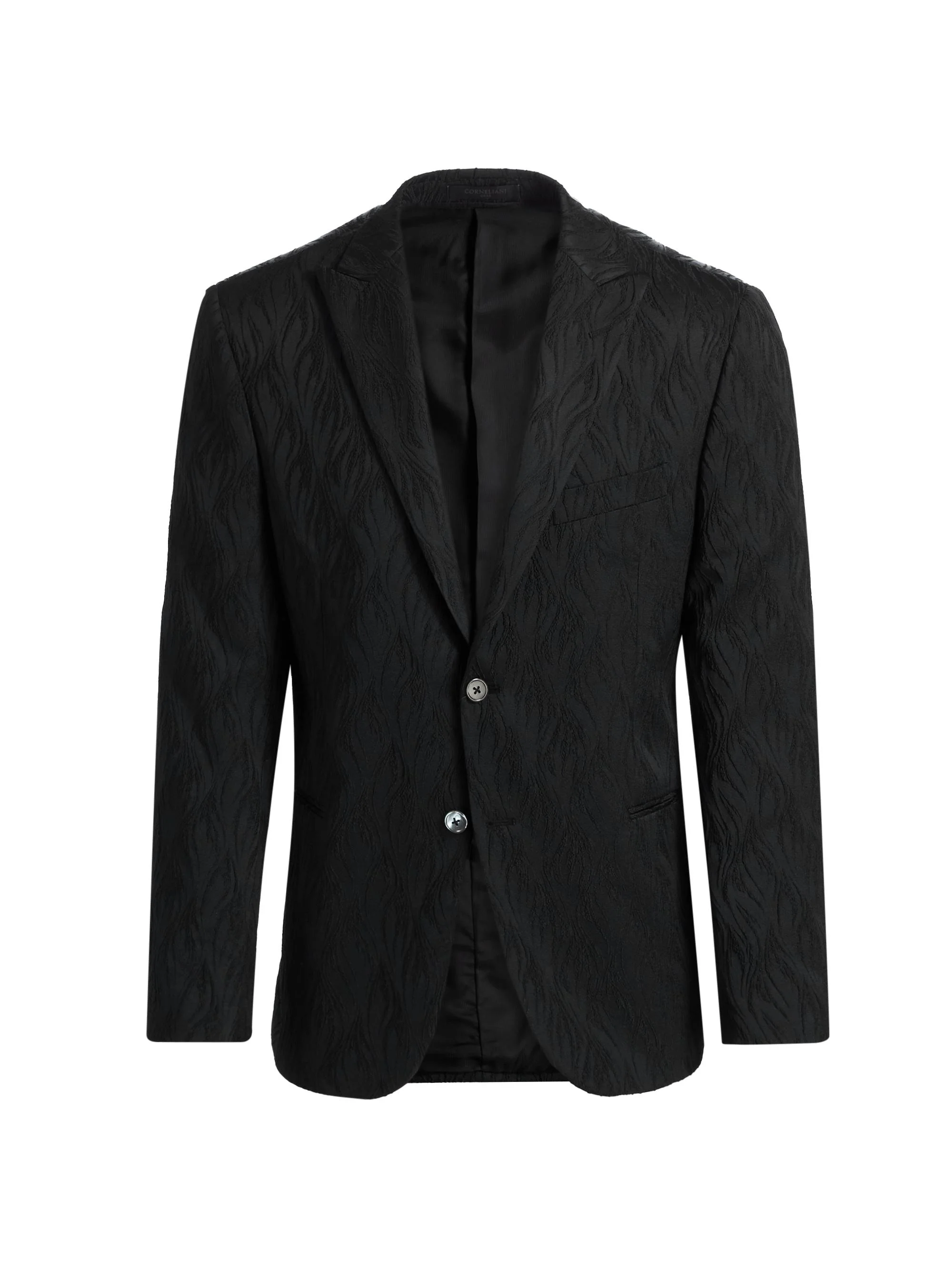 Men's Black Flame Single-Breasted Evening Jacket - Black - 1