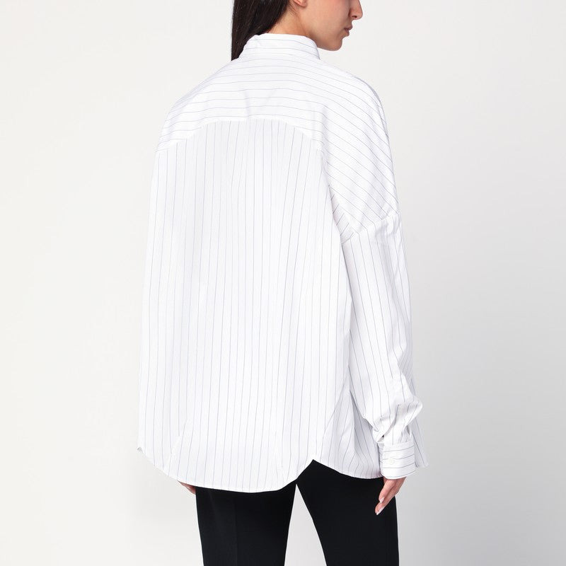 Dries Van Noten Wide White Pinstriped Shirt Women - 2