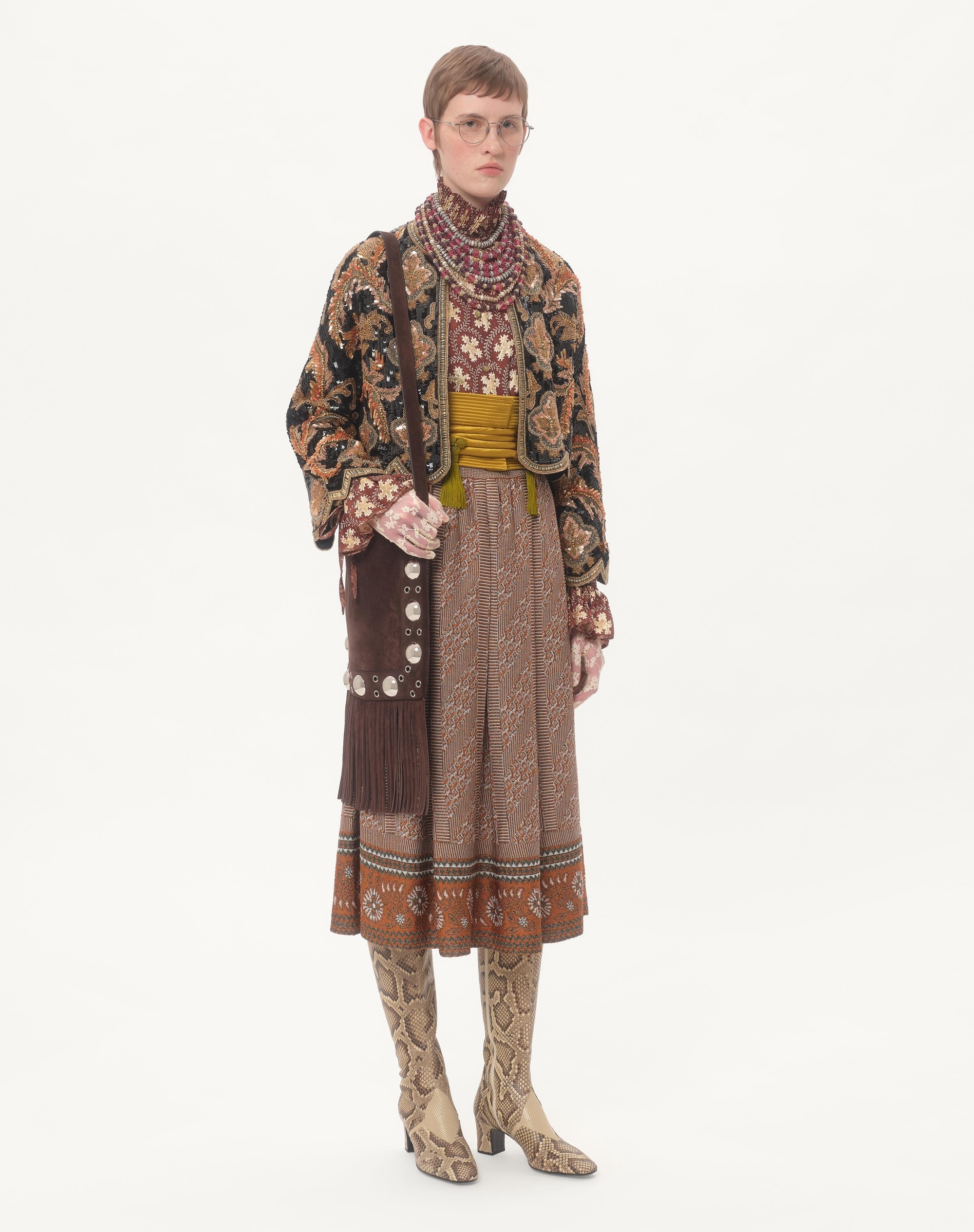 KNITTED SKIRT WITH LUREX JACQUARD PATTERN - 2