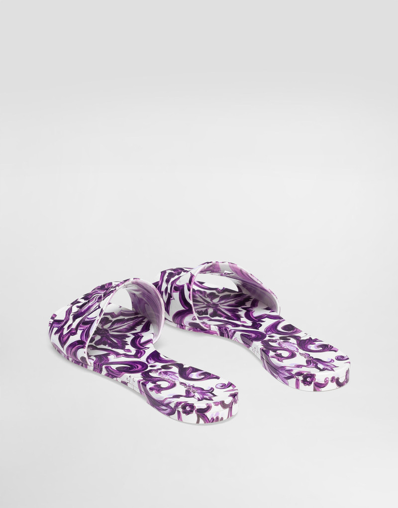 Dolce & Gabbana Majolica-print rubber slides outlook