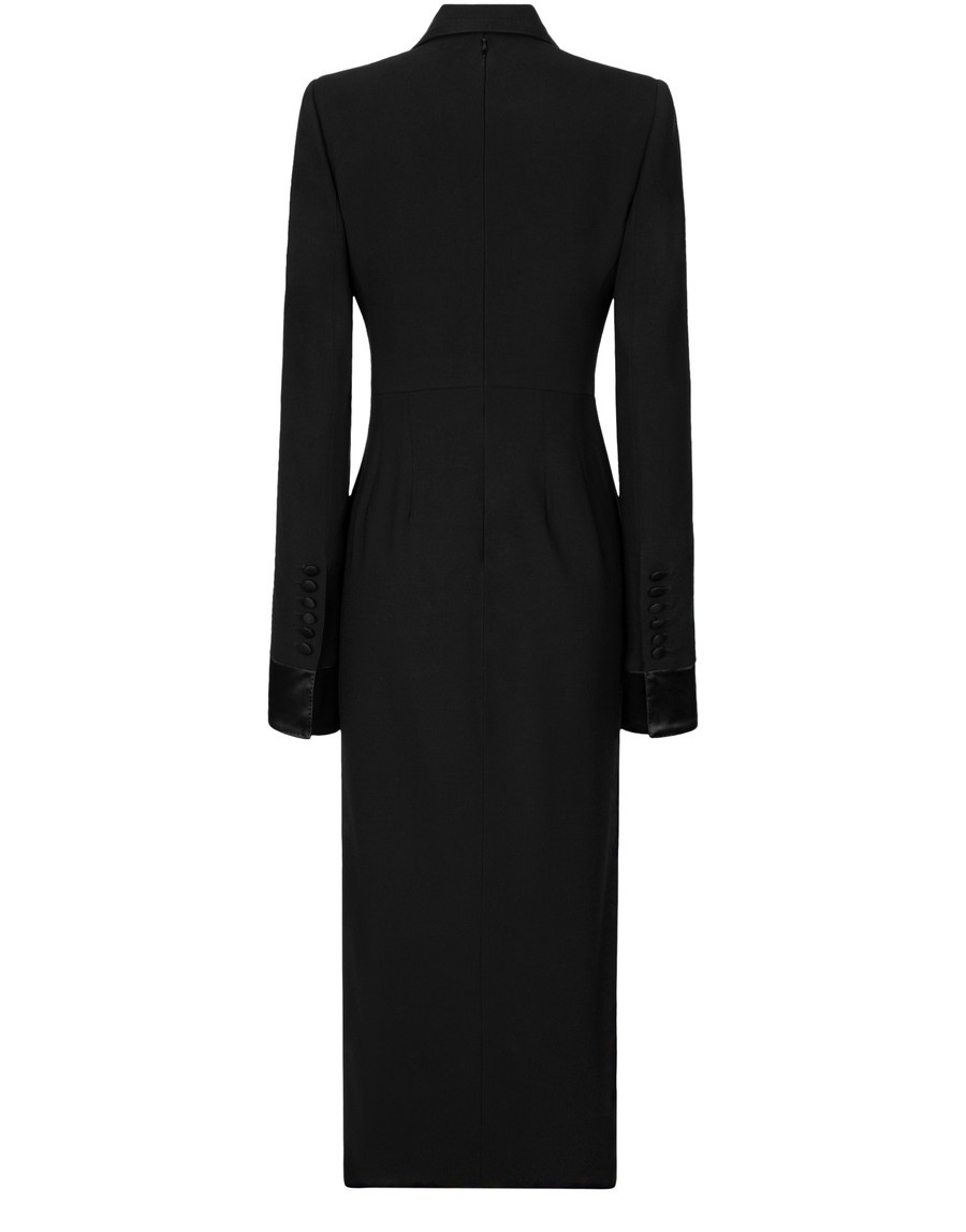 Midi Robe Manteau Dress In Stretch Wool - 4